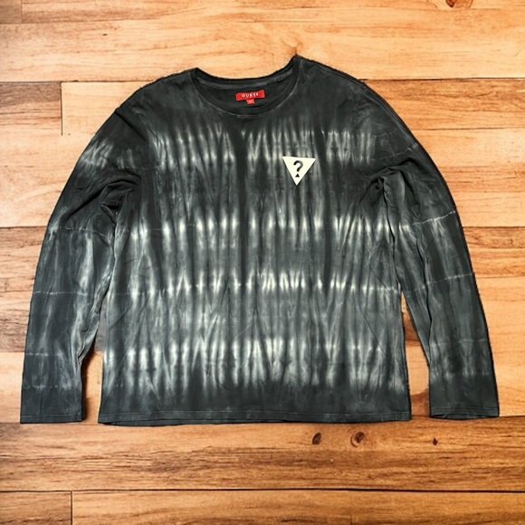026 GUESS Men's Tie-Dye Long Sleeve Tee - Logo - XL - Picture 1 of 7